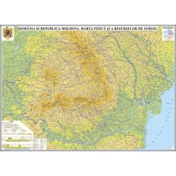 Harta fizica a Romaniei si Republicii Moldova