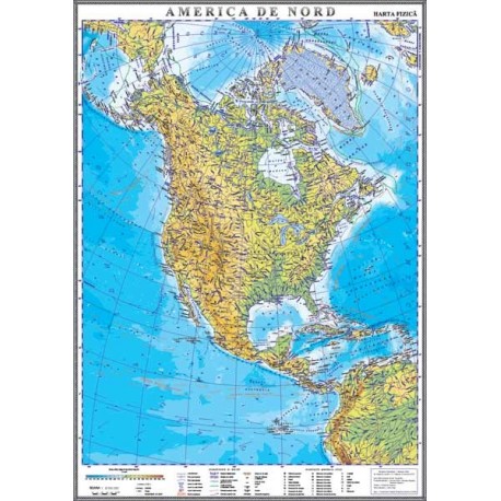 America de Nord. Harta fizica
