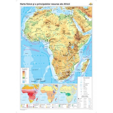 Africa: Harta fizico-geografica si a principalelor resurse natur