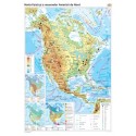Harta fizico-geografica si a principalelor resurse naturale de subsol a Americii de Nord