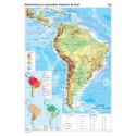 Harta fizico-geografica si a principalelor resurse naturale de subsol a Americii de Sud