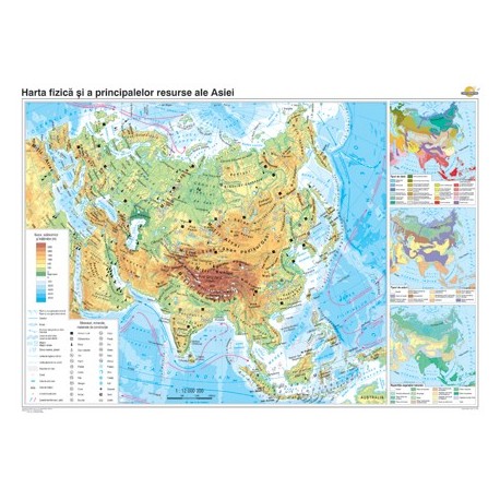 Asia: Harta fizico-geografica si a principalelor resurse natural