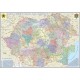 Harta Romania si Republica Moldova. Harta administrativa, cu sistem de rulare 3500x2400
