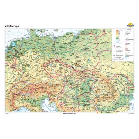 harta fizica a europei centrale Harta Europa centrala