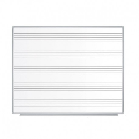 Tabla magnetica, 120x150 cm, rama aluminiu, cu portativ